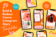 Bold Canva Instagram Story Templates, a Social Media Template by Kurly Creative (Thumbnail 1 of 11)