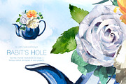 Watercolor Rabit's Hole Clipart Set, a Person Illustration by ArtCreationsDesign (Thumbnail 7 of 14)