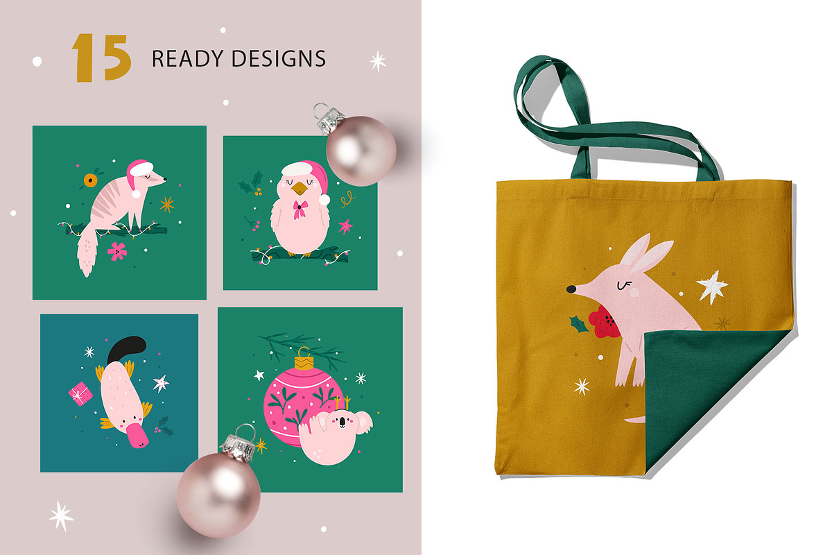 Christmas in Australia Holiday Set, an Animal Illustration by danceyourlife (Photo 8 of 10)