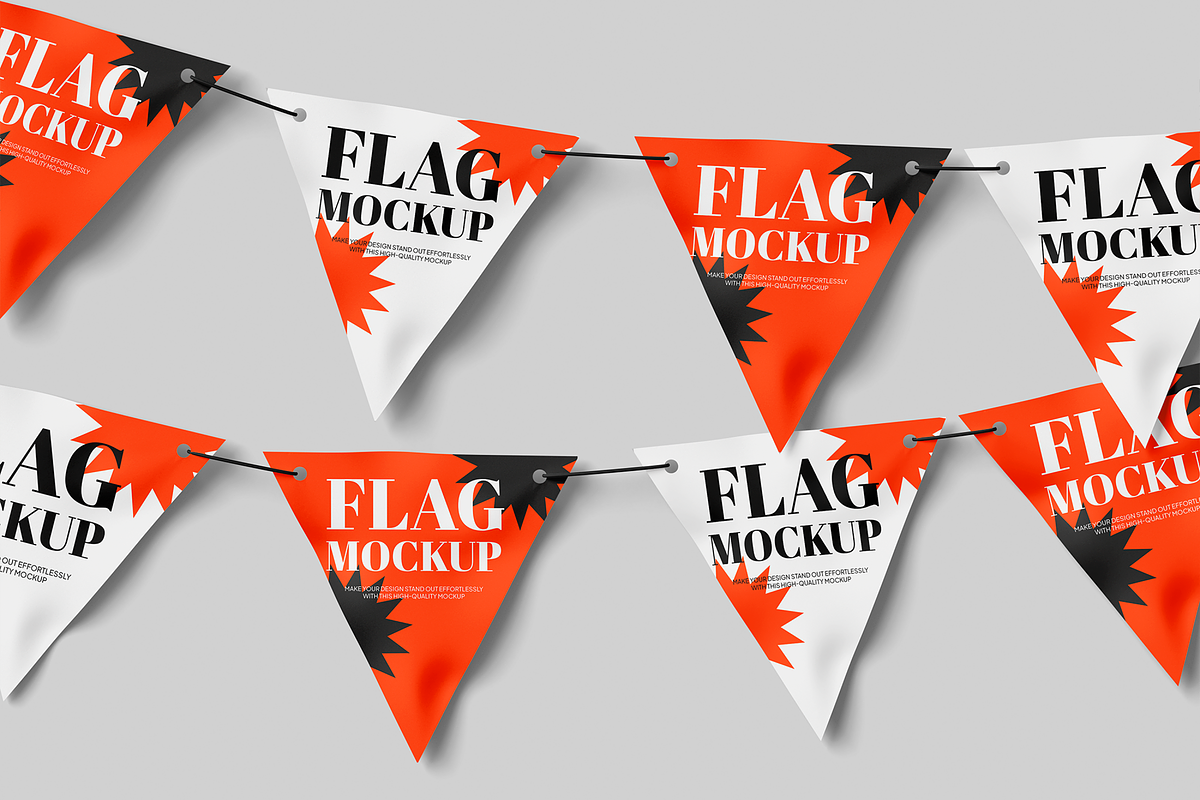 Bunting Flag Mockup, a Packaging Mockup by Permadi Creative (Photo 2 of 3)