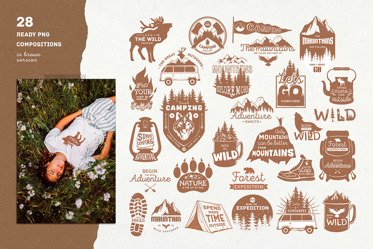 Wilderness & Camping graphic set, an Object Graphic by VerAna (Photo 8 of 24)