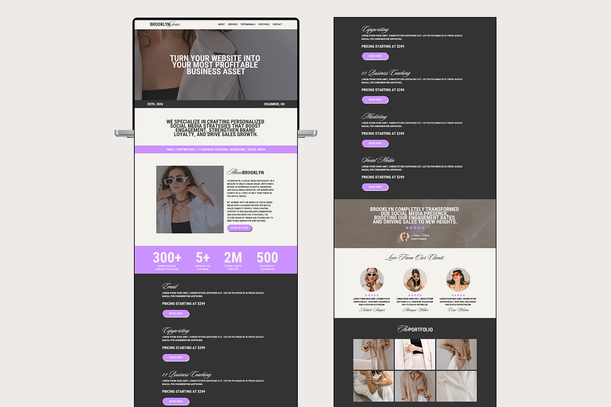 Canva Website - Social Media Manager, a Landing Page Template by thebrandcove (Photo 2 of 6)