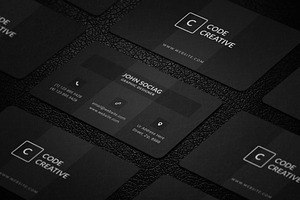 Modern Dark Black Business Cards