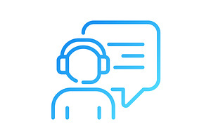 Interact with call centre operator, an Outline Icon by IMG Visuals