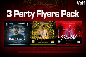 3 Party Flyers Pack – Vol.1, a Social Media Template by HasnainGFX