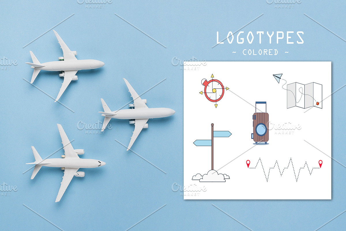 Take-Off. 5 Iconic Travel Logos, a Branding & Logo Template by Cyrah's Collection (Photo 3 of 13)