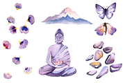 Ommm... watercolor clipart set, an Illustration by masha gross (Thumbnail 2 of 5)