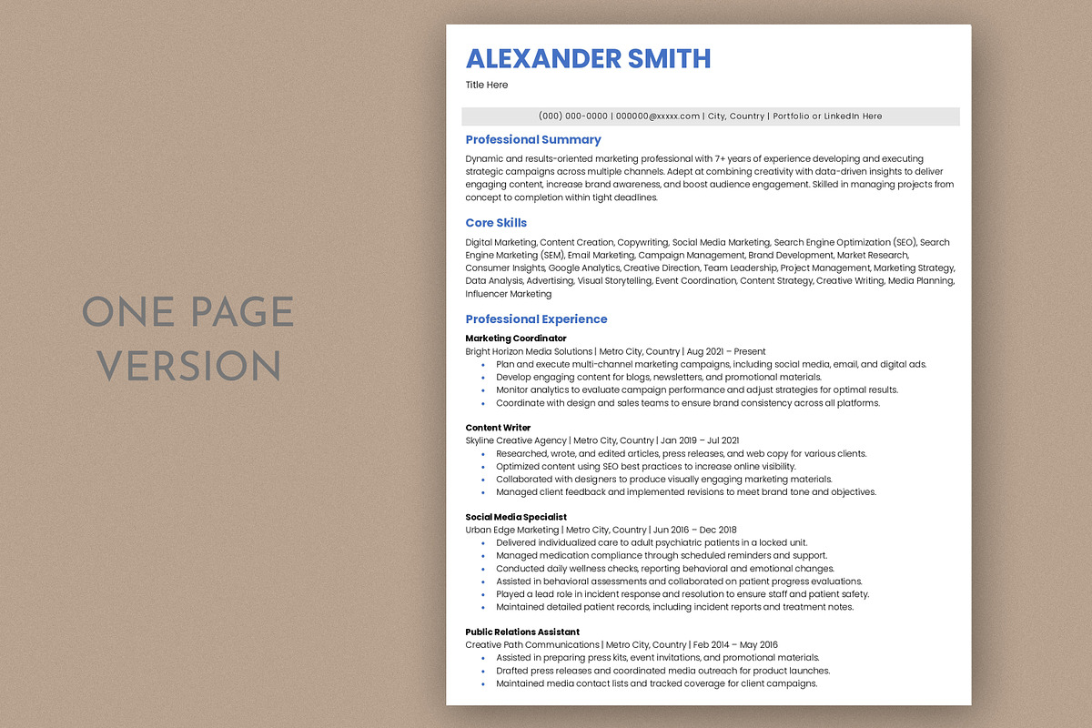 ATS Friendly Resume / CV, a Resume Template by Anjum Ilyas (Photo 2 of 7)