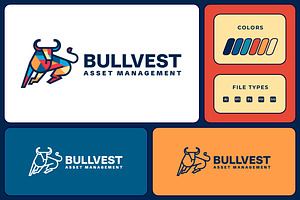 Simple & Modern Bull Mascot Logo