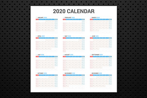 Calendar 2020 Planner Design