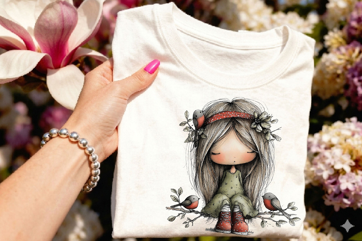 Whimsical Spring Girls Clipart, a Person Illustration by DreamCafeArt (Photo 6 of 7)