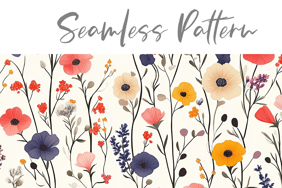 Wildflower Seamless Pattern, a Seasonal Illustration by Layerology (Photo 3 of 3)