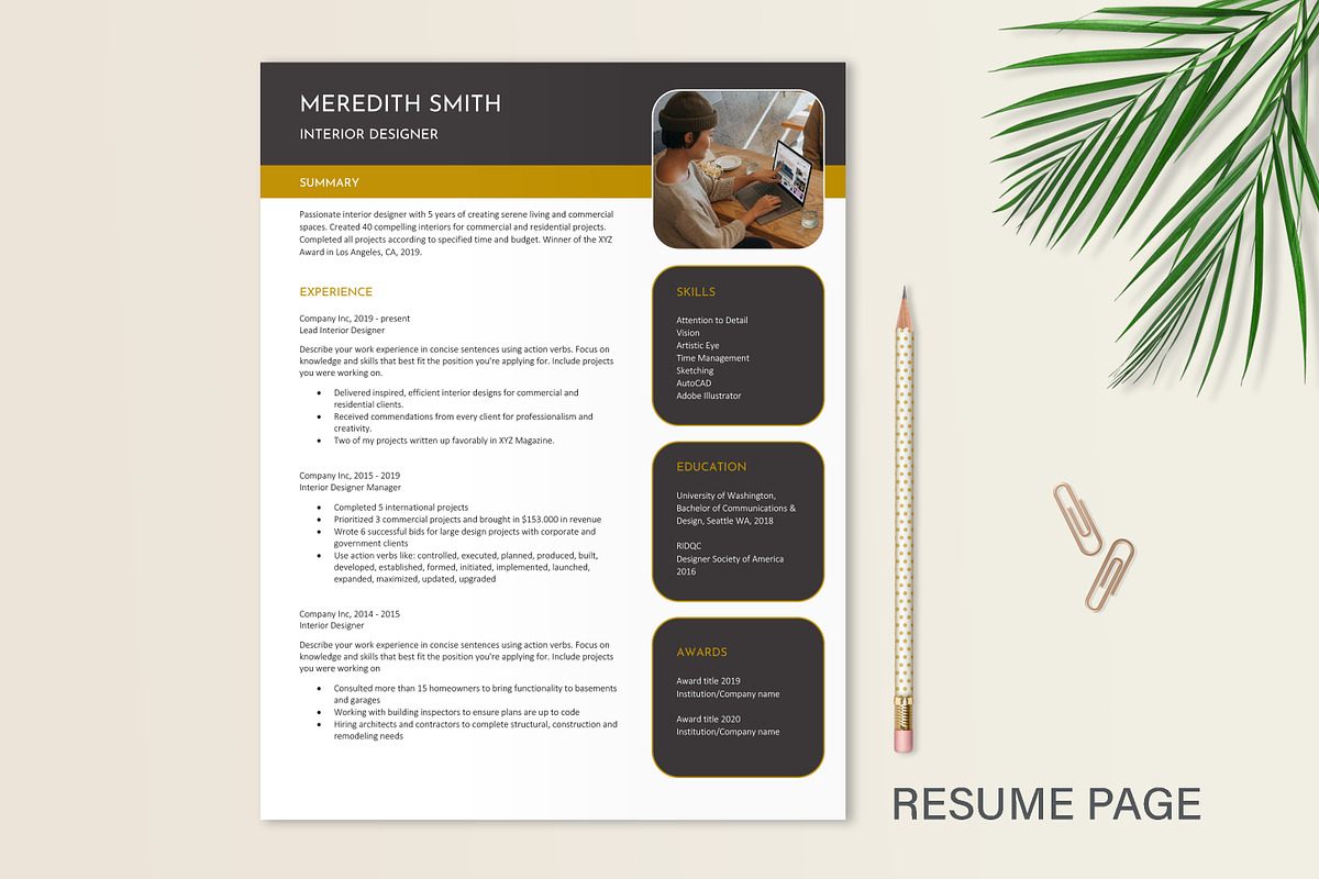 Interior Designer Resume Portfolio, a Resume Template by Stanin Studio (Photo 5 of 10)