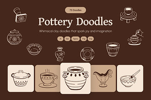 Pottery Doodles Art Set, an Outline Icon by Vectors Market