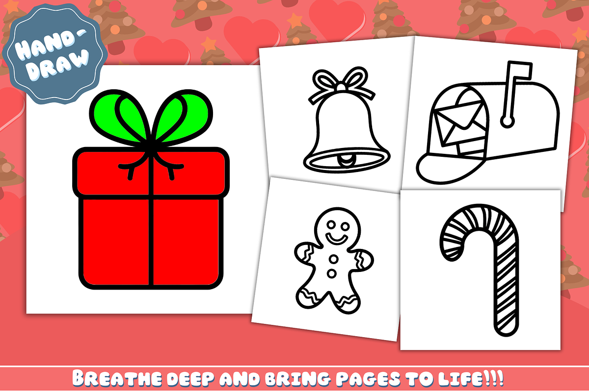 70 Cutie Festive Coloring Pages, a Decorative Illustration by FunFact (Photo 3 of 4)