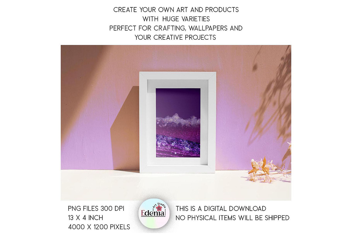 Glitter Lavender Brush Strokes PNGs, a Decorative Illustration by EdeniaArtStudio (Photo 6 of 7)