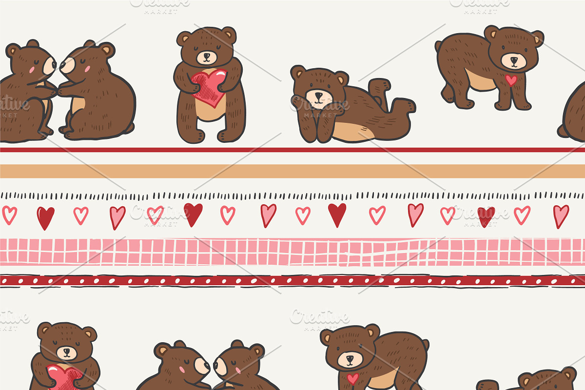 Be mine Teddy Bear Valentine, a Pattern Graphic by GooseFrol (Photo 5 of 9)