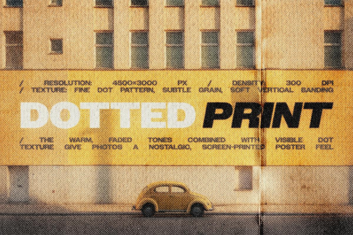 Vintage Dotted Print Photo Effect, a Layer Style Add-On by Design Squad (Photo 1 of 3)