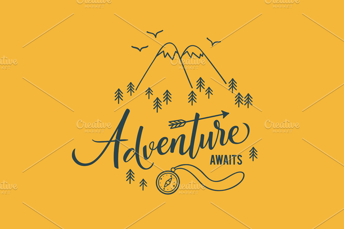 Adventure Lettering Illustrations., an Illustration by tetiana.svirska (Photo 3 of 7)