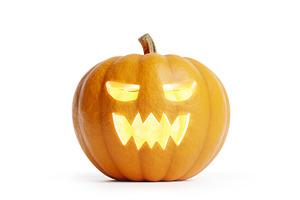 Halloween pumpkin isolated on white.