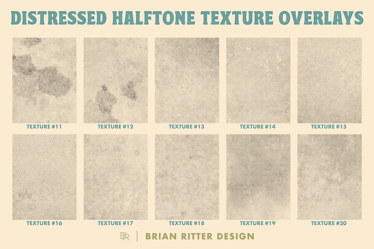 Distressed Halftone Texture Overlays, a Texture Graphic by Brian Ritter Design (Photo 8 of 11)