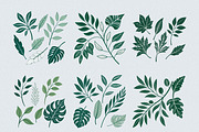 Green Leaves Watercolor Clipart, an Illustration by Helospace (Thumbnail 7 of 10)