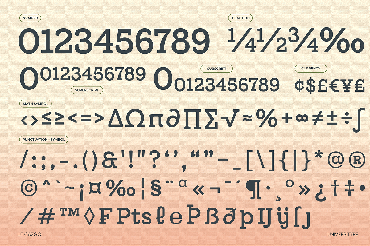 UT Cazgo - A Stylish Slab Serif, a Slab Serif Font by Universitype (Photo 9 of 12)