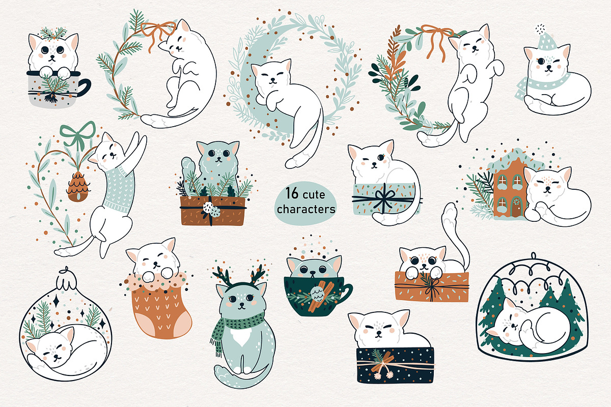 Christmas kittens, an Animal Illustration by OxanaTally (Photo 3 of 12)