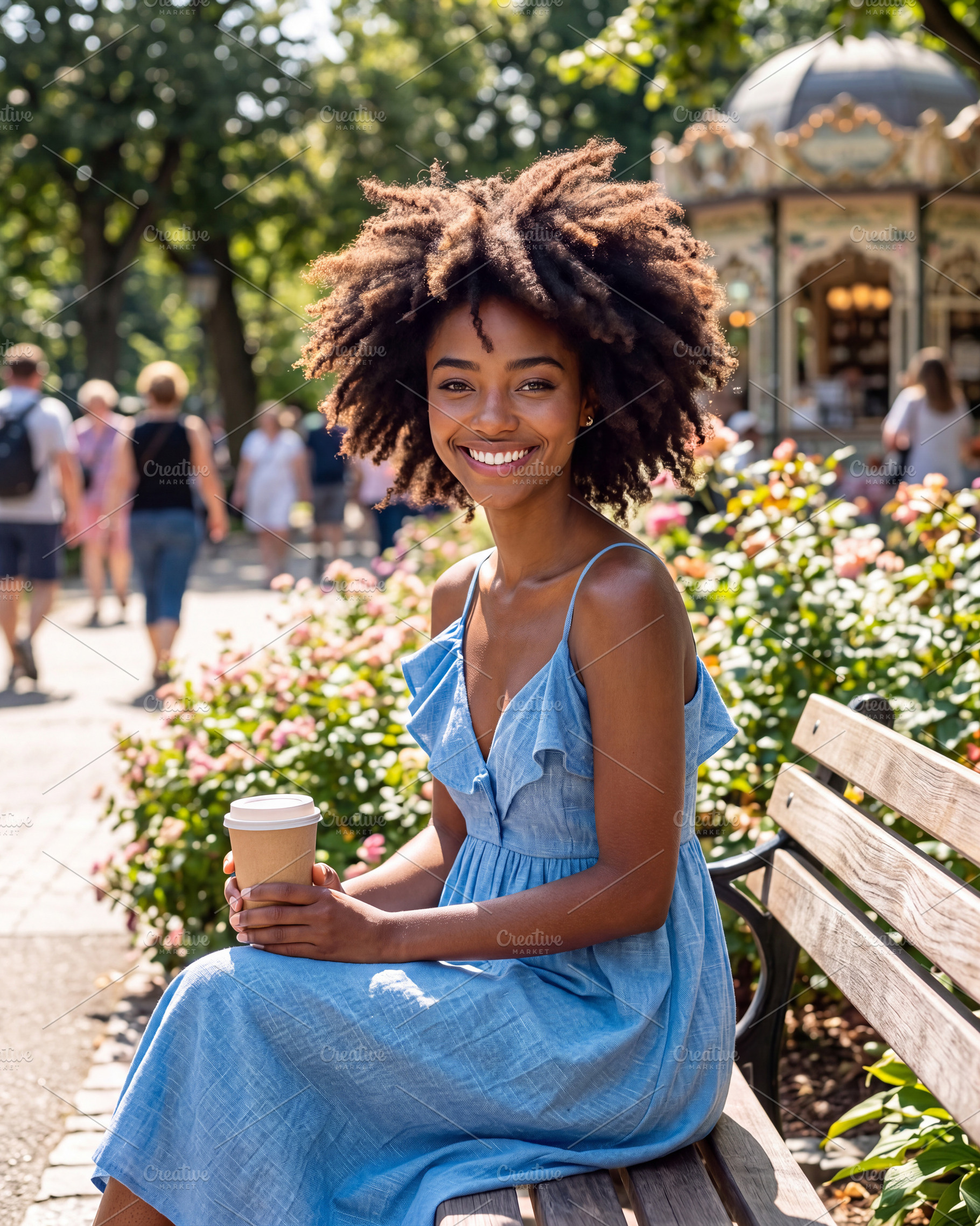 Young african american woman in blue, a Person Photo by Volff