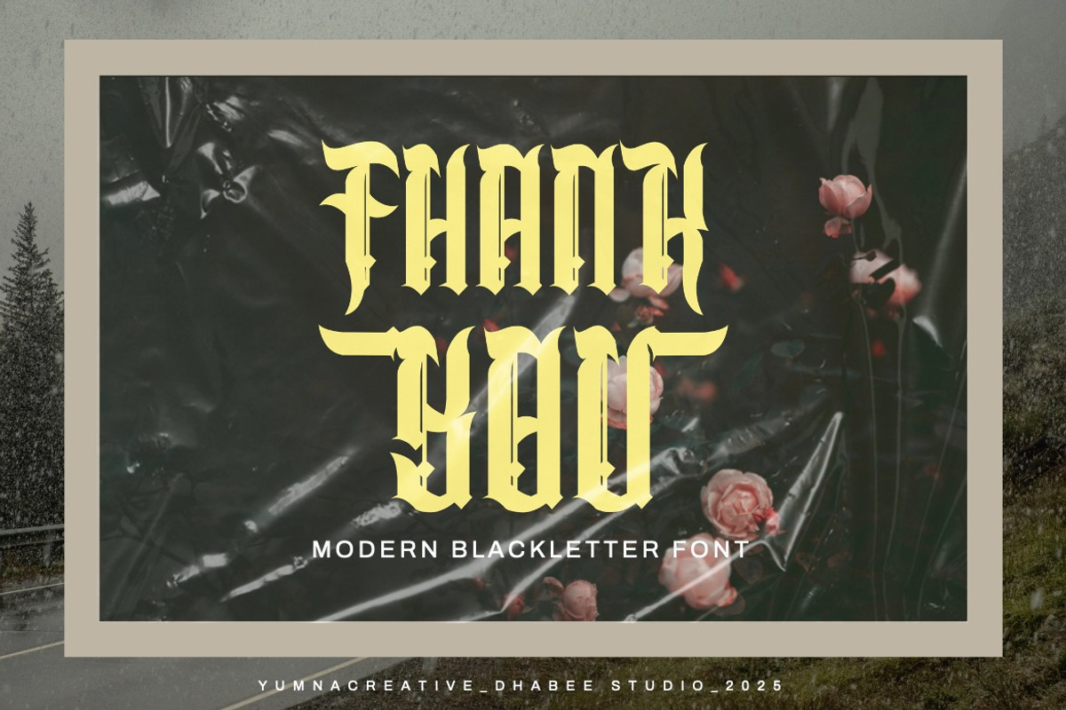 Angelo Thrufh - Modern Blackletter, a Blackletter Font by Dhabee (Photo 11 of 15)