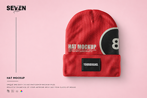 Beanie Hat Label Mockup, a Hat Mockup by Se٧enStudio