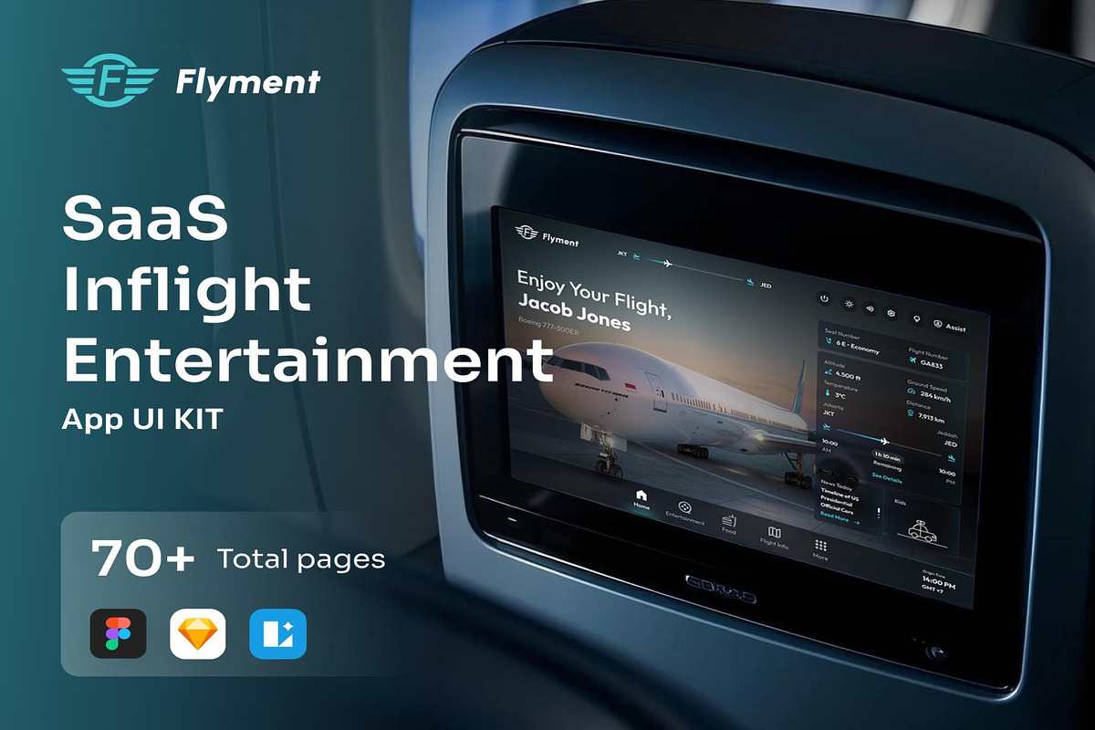 Flyment - SAAS Entertainment UI Kit, an UI Kit Template by Creative Perspective (Photo 1 of 9)