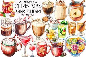 Christmas Drinks Sublimation Clipart, an Illustration by Daily.Designs