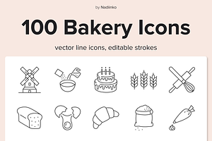 100 Bakery Icons