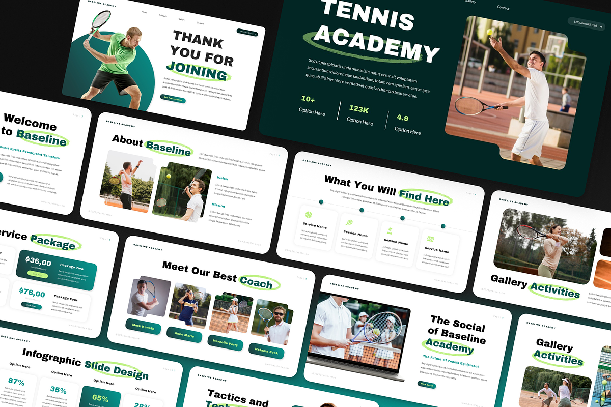 Tennis Sports Google Slides, a Presentation Template by Annora Studio (Photo 6 of 7)
