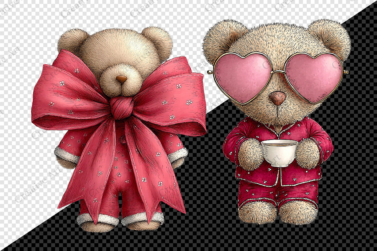 Valentine Teddy With Elements Bundle, an Illustration by Creative Art (Photo 9 of 10)