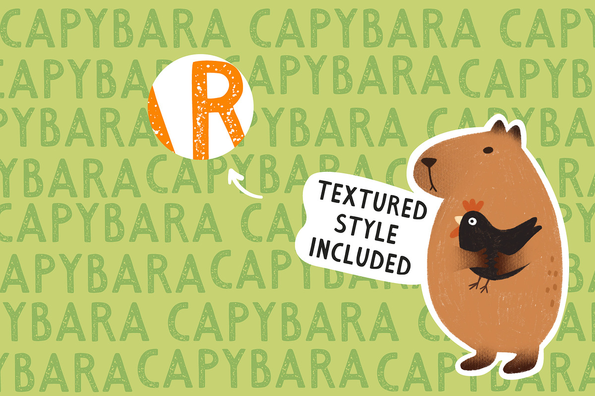 Lovely Capybara | Handwritten font, a Handwritten Font by JuliaVolkova (Photo 4 of 9)