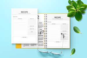 Recipe Planner PDF, PPTX, INDD, Ai