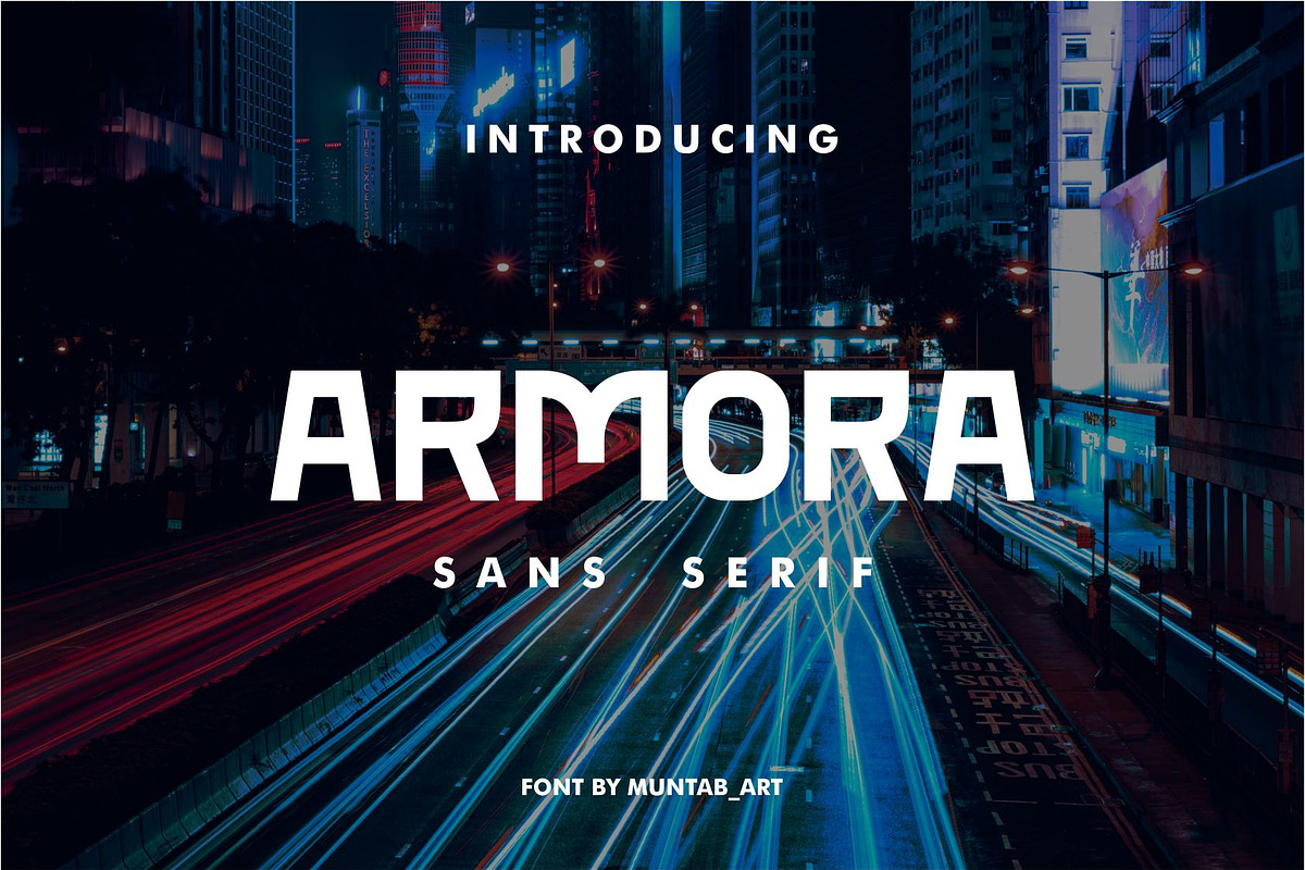 Armora | Modern Font, a Sans Serif Font by Muntab_Art (Photo 1 of 7)