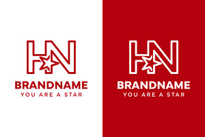Letters HN Star Monogram Logo, a Branding & Logo Template by Pray Art Design Studio