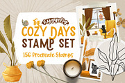 Cozy Days Stamp Set for Procreate, a Brush Add-On by PrettyLittlePigs (Thumbnail 1 of 10)