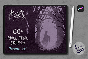 MORT Black Metal Procreate Brushes