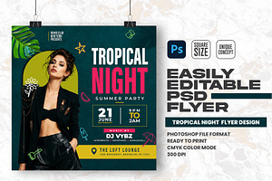 Tropical Night PSD Template Flyer, a Flyer Template by Shajib Shikder