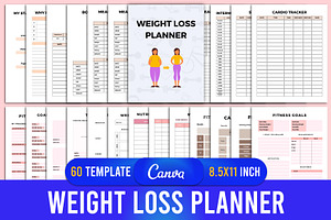 Weight Loss Planner Canva KDP