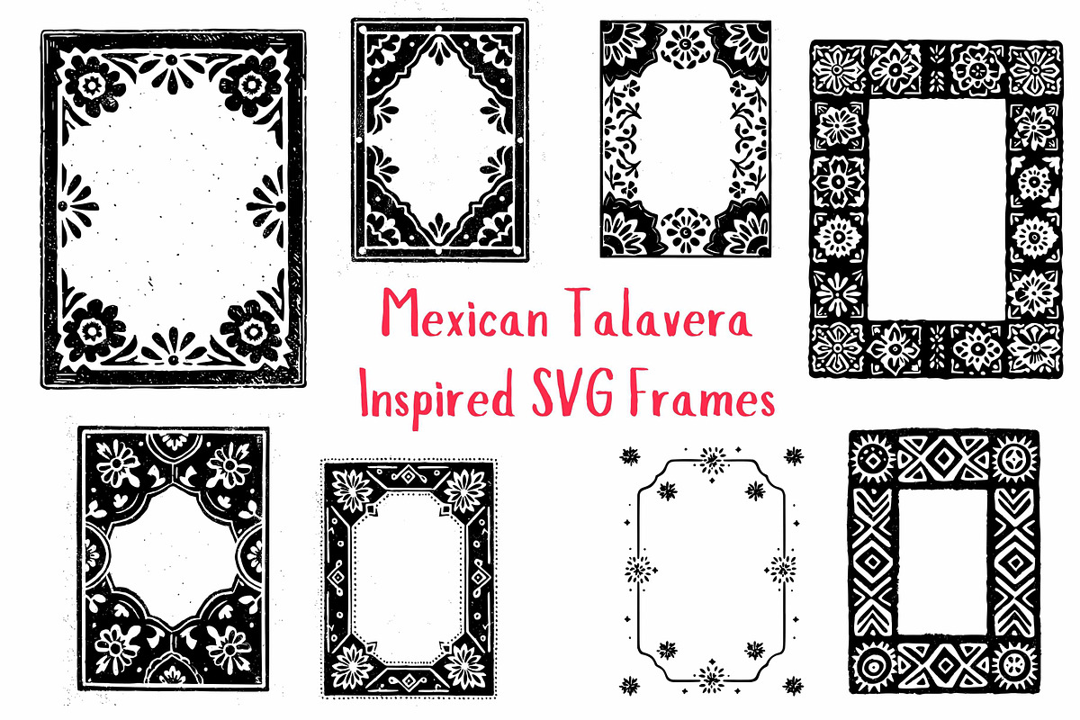 Mexican Talavera Tiles Frame, a Background Graphic by Pattern Whimsy (Photo 1 of 4)