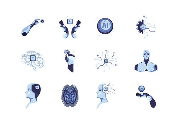 Artificial Intelligence Icons Set preview 2