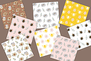Bees and daisy's digital papers,, a Pattern Graphic by Shabbypaperboutique (Thumbnail 2 of 3)