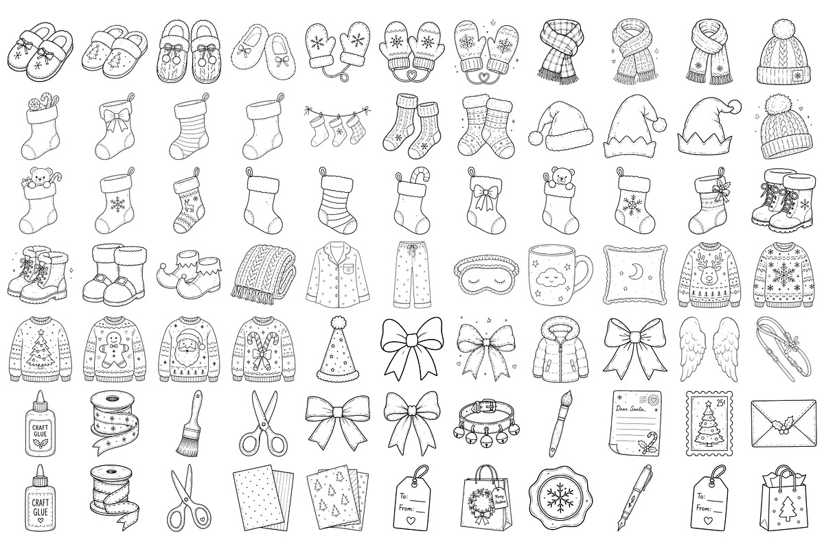 Christmas Doodle SVG Graphics, a Seasonal Illustration by DENIDigitalArtSudio (Photo 5 of 9)