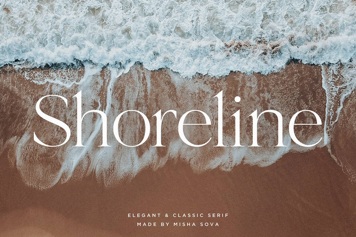 Shoreline - Elegant & Classic Serif, a Serif Font by Misha Sova (Photo 1 of 8)