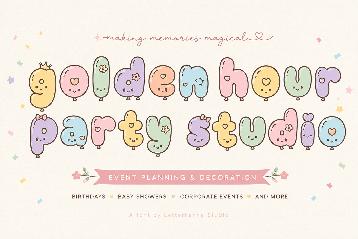 Cloudwink : A Playful Balloon Font, a Handwritten Font by Letterhanna Studio (Photo 8 of 9)